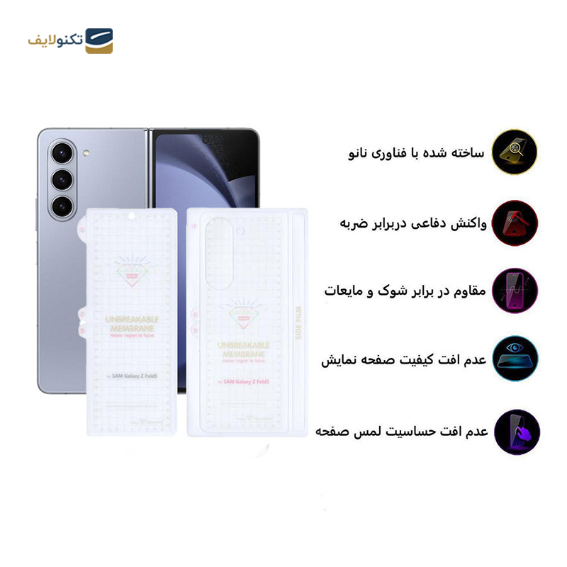 گلس گوشی سامسونگ Galaxy Z Fold 5 اپیکوی مدل Hydrogel به همراه محافظ پشت گوشی - Epicoy Hydrogel Screen Protector For Samsung Galaxy Z Fold 5
