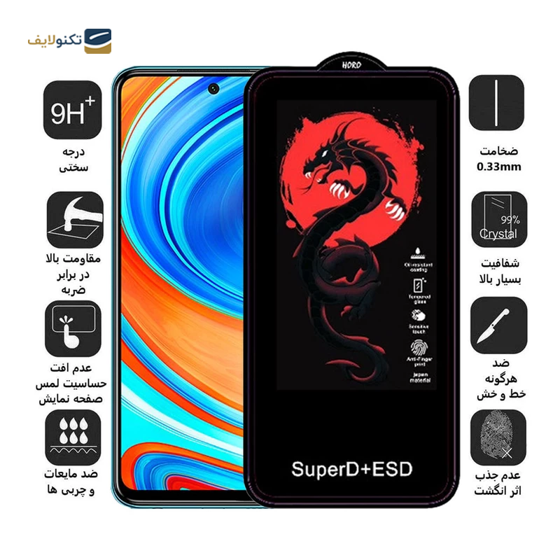 گلس گوشی شیائومی Redmi Note 9 Pro Max اپیکوی مدل Dragon ESD - Epicoy Dragon ESD Screen Protector For Xiaomi Redmi Note 9 Pro Max - Note 9S - Note 10 Lite