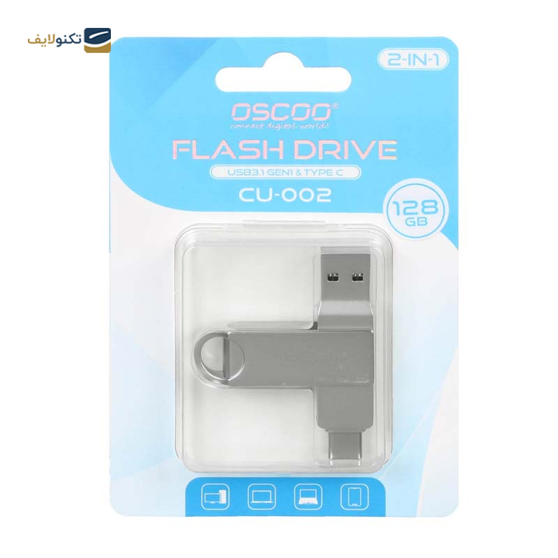 فلش مموری اوسکو مدل CU-002 USB3 ظرفیت 128 گیگابایت - OSCOO CU-002 USB3 Flash Memory-128GB