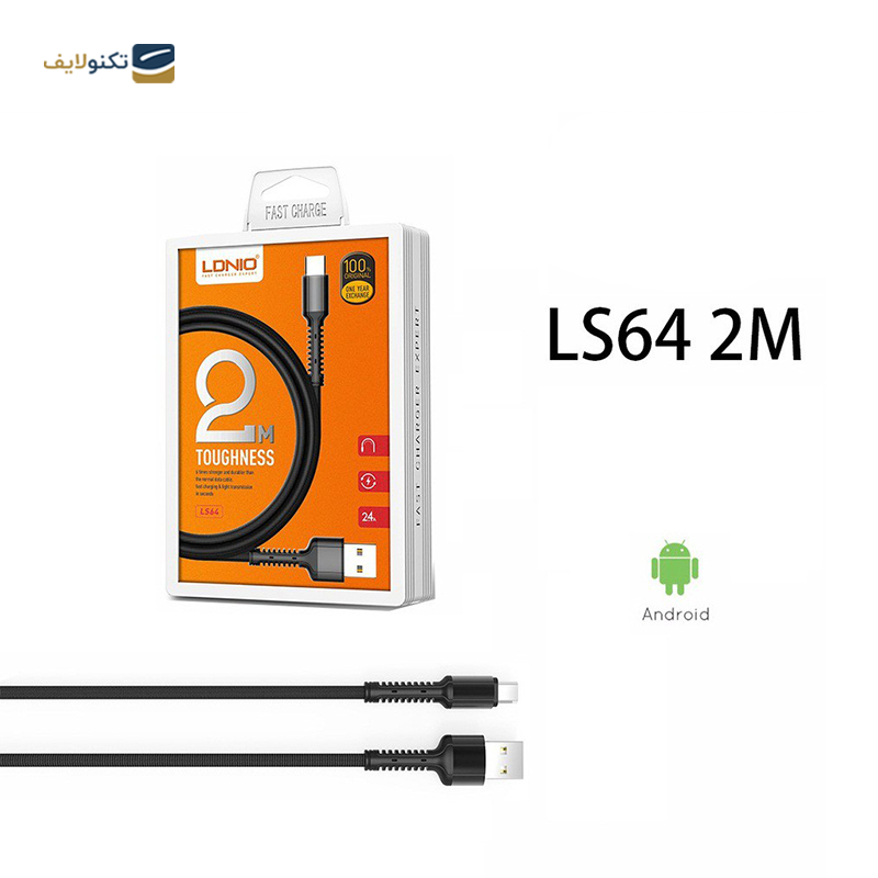 کابل میکرو یو اس بی الدینیو مدل LS63 طول 1 متر  - LDNIO LS63 microUSB Cable 1m