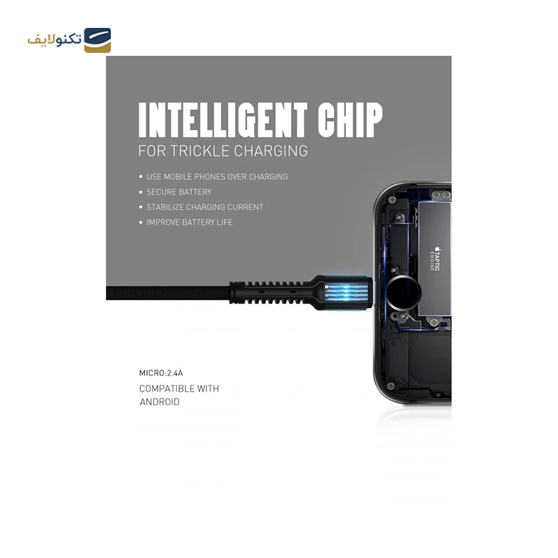 کابل میکرو یو اس بی الدینیو مدل LS63 طول 1 متر  - LDNIO LS63 microUSB Cable 1m
