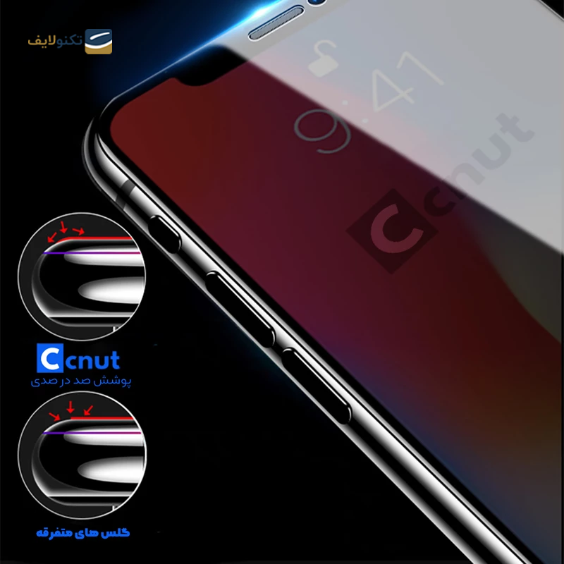 گلس گوشی اپل iPhone 13 کوکونات مدل UD Black  - Ccnut Apple iPhone 13 UD Black Screen Protector