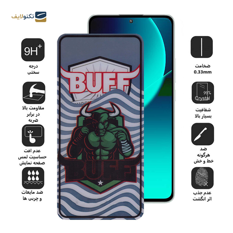 گلس گوشی شیائومی 13T Pro - 13T - Redmi K60 Ultra بوف مدل Super Power - Buff Super Power Xiaomi 13T Pro - 13T Screen Protector