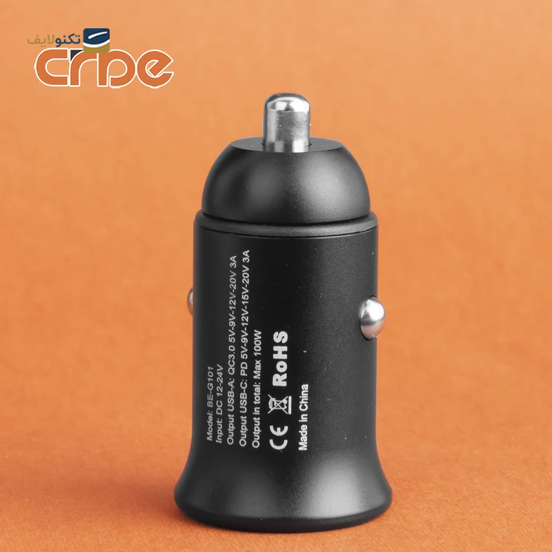 شارژر فندکی کربی مدل BE-G101 توان 100 وات - Crbe BE-G101 100W Car Charger