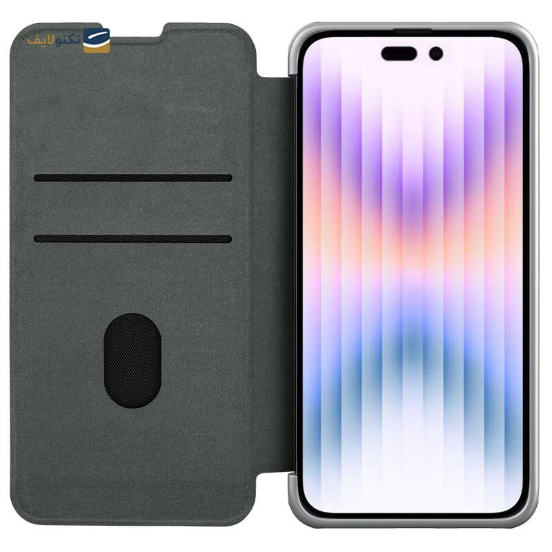 کیف کلاسوری گوشی اپل iPhone 14 Pro - 13 Pro نیلکین مدل Qin Pro Plain Cloth - Nillkin Qin Pro Plain Cloth Cover for iPhone 14 Pro - 13 Pro
