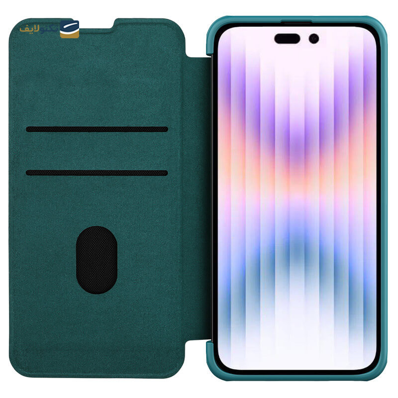 کیف کلاسوری گوشی اپل iPhone 14 Pro - 13 Pro نیلکین مدل Qin Pro Plain Cloth - Nillkin Qin Pro Plain Cloth Cover for iPhone 14 Pro - 13 Pro
