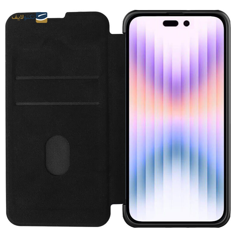 کیف کلاسوری گوشی اپل iPhone 14 Pro - 13 Pro نیلکین مدل Qin Pro Plain Cloth - Nillkin Qin Pro Plain Cloth Cover for iPhone 14 Pro - 13 Pro