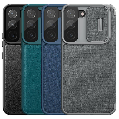 کیف کلاسوری گوشی  سامسونگ گلکسی S22 نیلکین مدل Qin Pro Plain Cloth - Nillkin Qin Pro Plain Cloth Cover for Galaxy S22