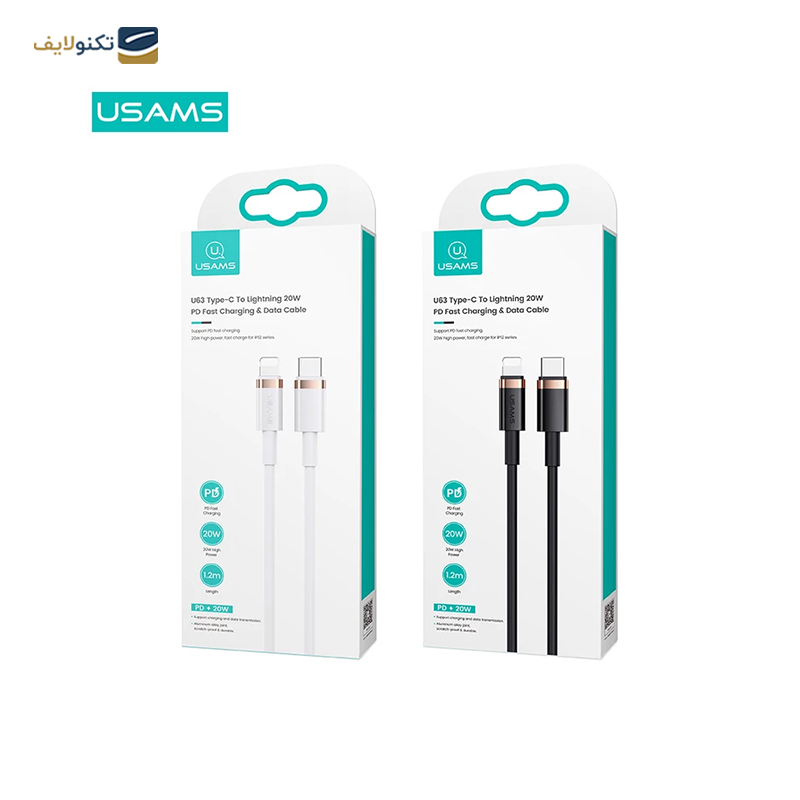 کابل تایپ سی به لایتنینگ یوسمز مدل US-SJ484 U63 طول 1.2 متر - Usams US-SJ484 U63 USB-C to Lightning Cable 1.2m