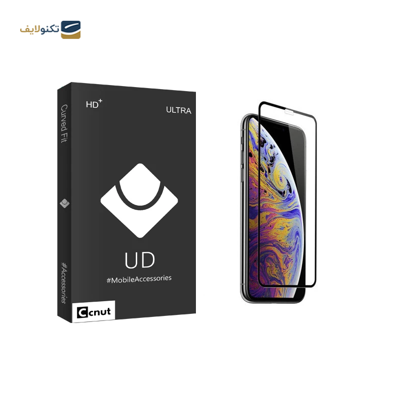 گلس گوشی اپل iPhone XS Max کوکونات مدل UD Black - Ccnut Apple iPhone XS Max UD Black Screen Protector