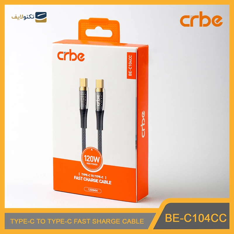 کابل دو سر تایپ سی کربی مدل BE-C104CC طول 1.2 متر - Crbe BE-C104CC USB-C to USB-C Cable 1.2m