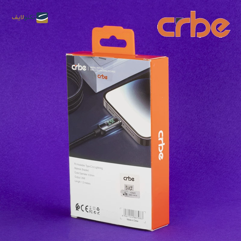 کابل تایپ سی به لایتنینگ کربی مدل BE-C106CL طول 1.2 متر - Crbe BE-C106CL Lightning to USB-C Cable 1.2m