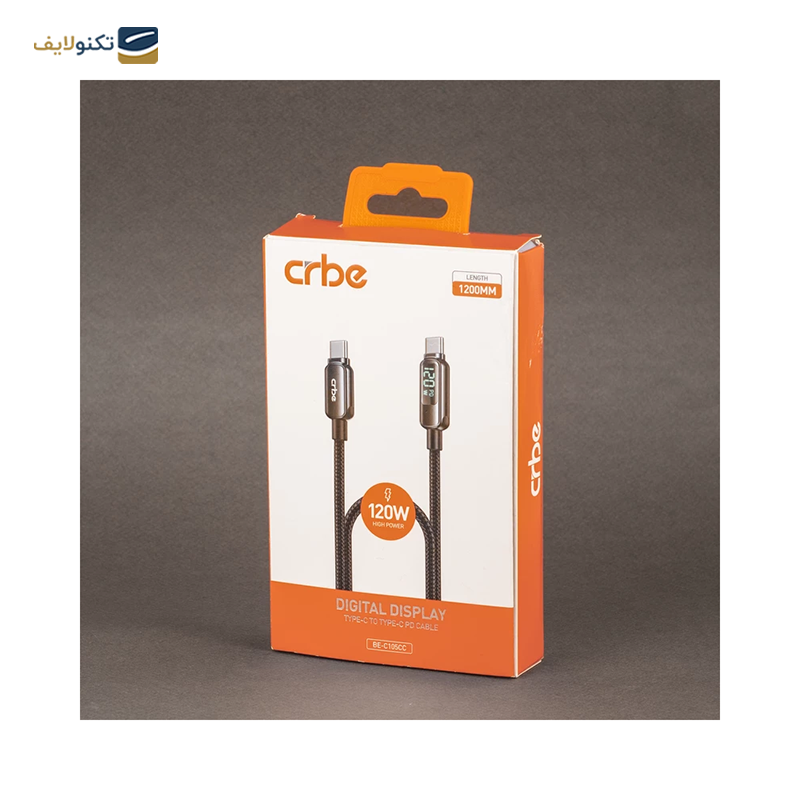 کابل دو سر تایپ سی کربی مدل BE-C105CC 120W طول 1.2 متر - Crbe BE-C105CC 120W USB-C to USB-C Cable 1.2m