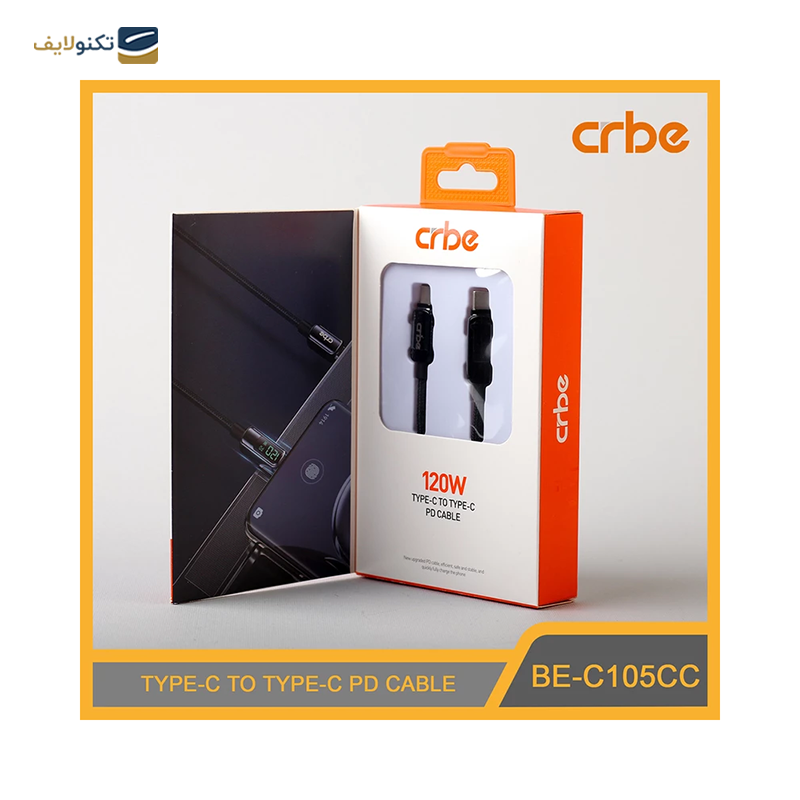 کابل دو سر تایپ سی کربی مدل BE-C105CC 120W طول 1.2 متر - Crbe BE-C105CC 120W USB-C to USB-C Cable 1.2m