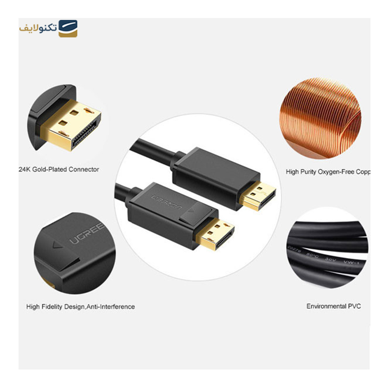 کابل تبدیل Display Port یوگرین DP102 مدل 10245 طول 1.5 متر - UGREEN DP102-10245 DP Male to Male Cable
