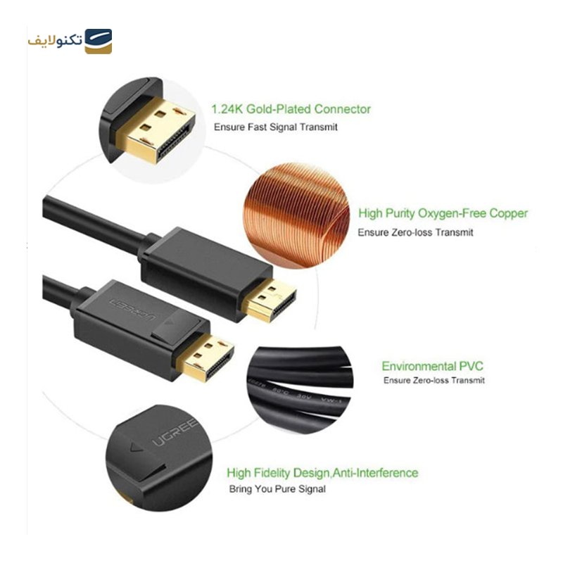 کابل تبدیل Display Port یوگرین DP102 مدل 10245 طول 1.5 متر - UGREEN DP102-10245 DP Male to Male Cable