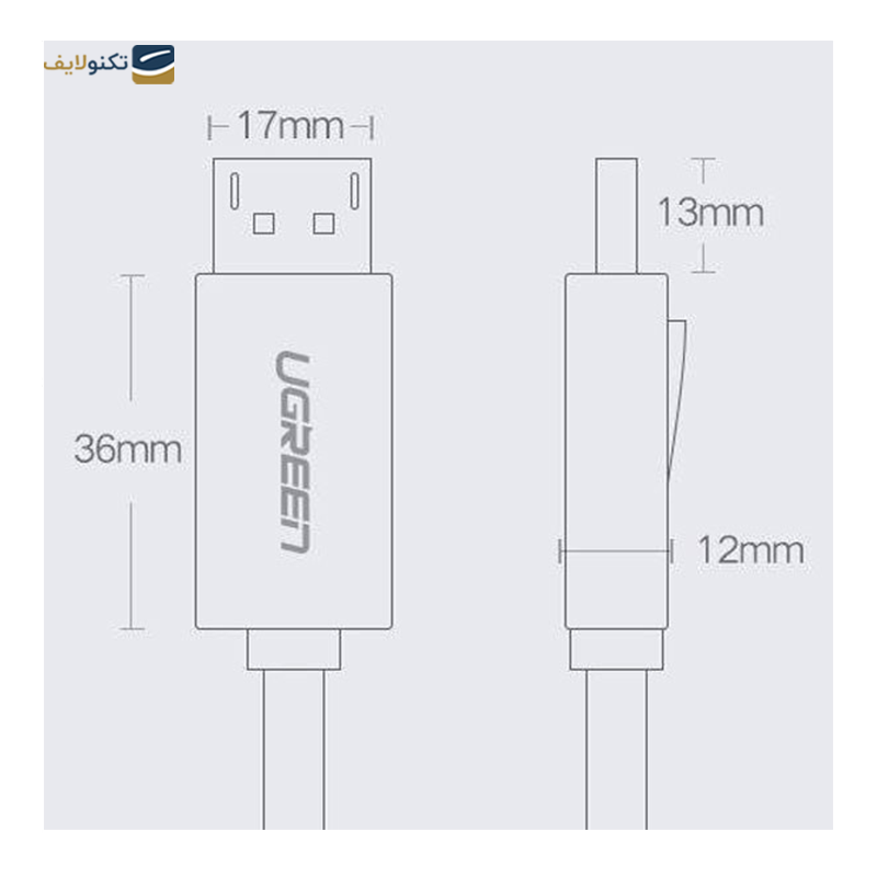 کابل تبدیل Display Port یوگرین DP102 مدل 10245 طول 1.5 متر - UGREEN DP102-10245 DP Male to Male Cable