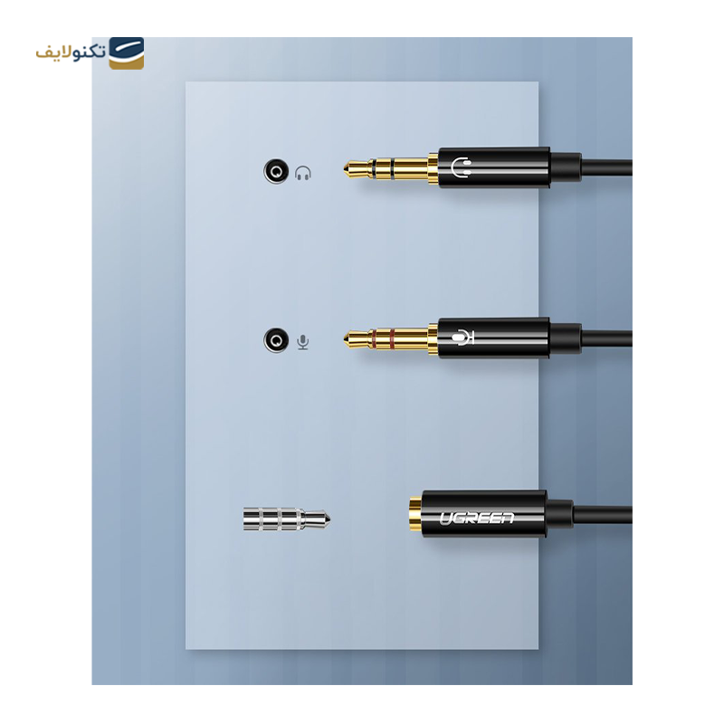 کابل تبدیل 2 به 1 AUX یوگرین AV140 مدل 20899 طول 20 سانتی متر - Ugreen AV140 20899 AUX Cable