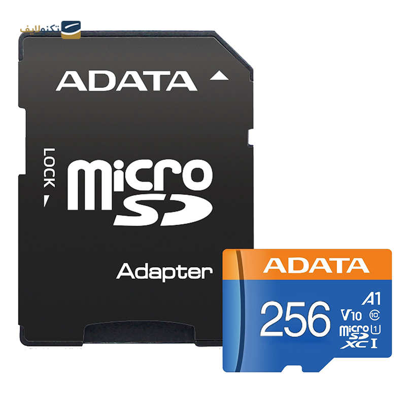 کارت حافظه microSDXC ای دیتا مدل Premier V10 A1 کلاس 10 استاندارد UHS-I سرعت 100MBps ظرفیت 256 گیگابایت به همراه آداپتور - ADATA Premier V10 A1 UHS-I 100MBps microSDXC - 256GB