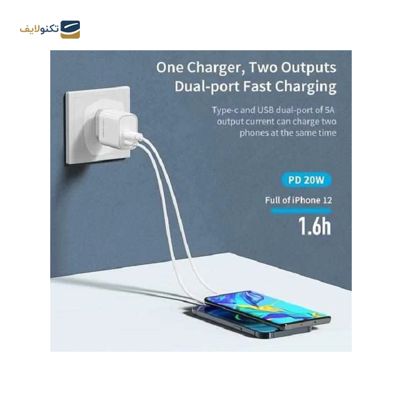 شارژر دیواری راک اسپیس مدل T43 توان 20 وات - Rock Space T43 20 watts wall charger