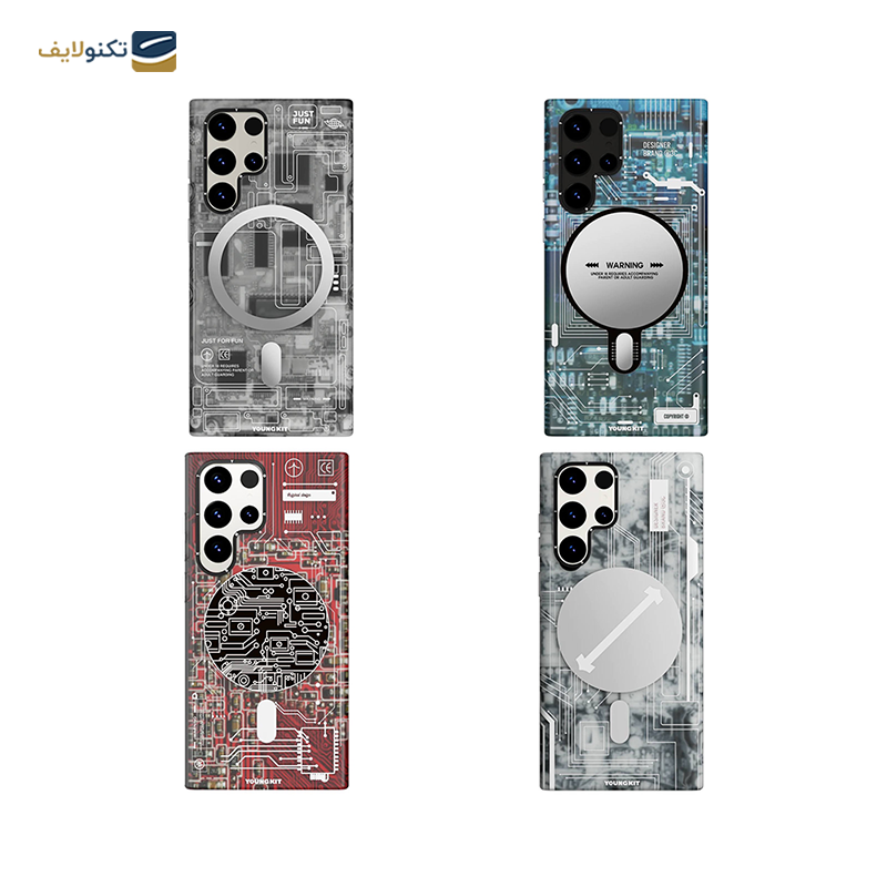 قاب گوشی سامسونگ Galaxy S23 Ultra یانگ کیت مدل Futuristic Circuit Magsafe - YOUNGKIT Futuristic Circuit Magsafe Cover For Samsung Galaxy S23 Ultra