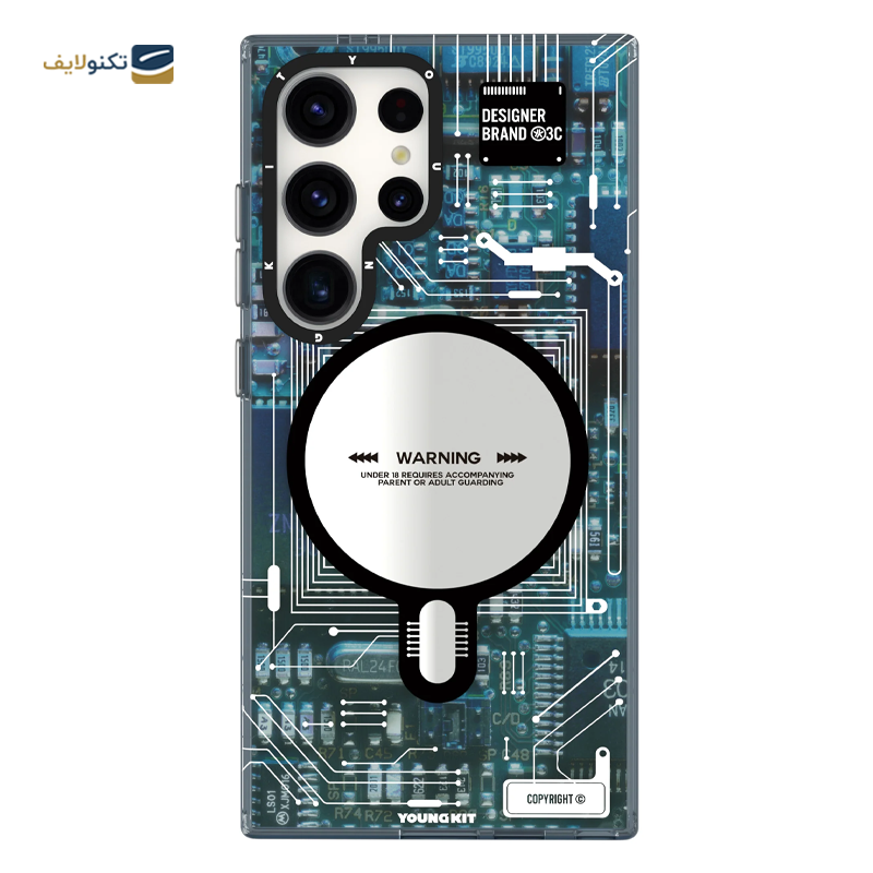 قاب گوشی سامسونگ Galaxy S24 Ultra یانگ کیت مدل Futuristic Circuit Magsafe - YOUNGKIT Futuristic Circuit Magsafe Cover For Samsung Galaxy S24 Ultra