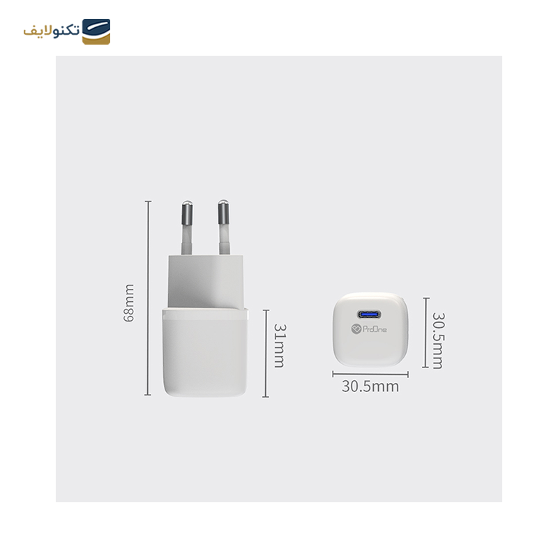 شارژر دیواری پرووان مدل PWC570 توان 20 وات - ProOne PWC570 Wall Charger 20w