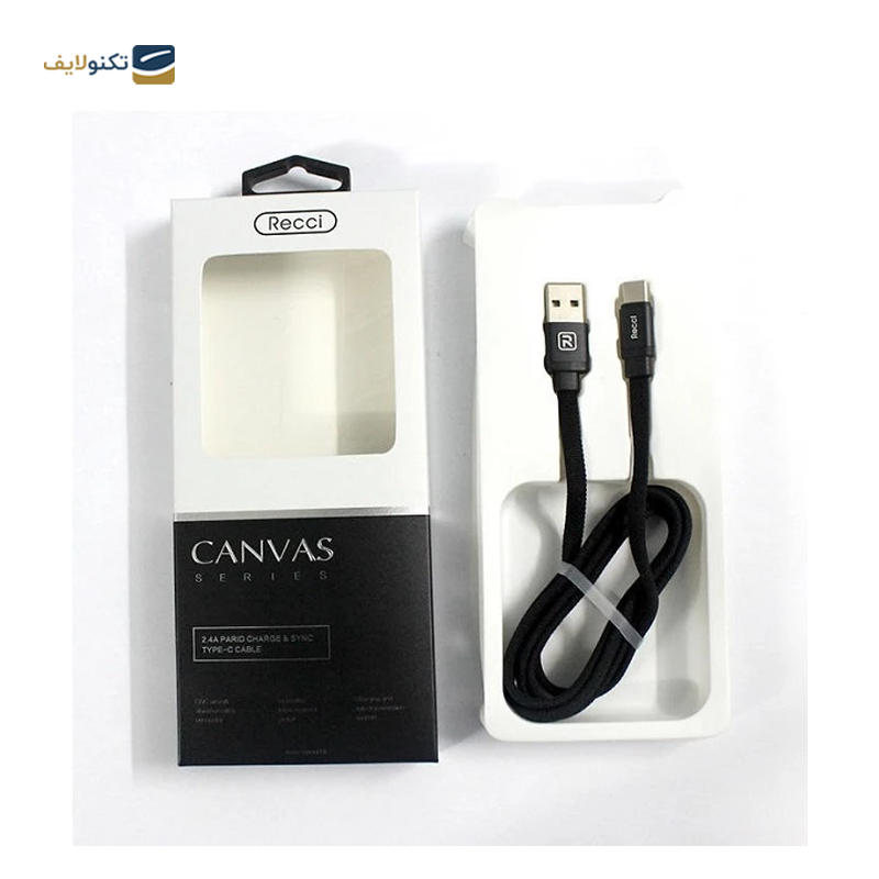 کابل لایتنینگ رسی مدل Canvas طول 1 متر - Recci Canvas USB to Lightning Cable 1m