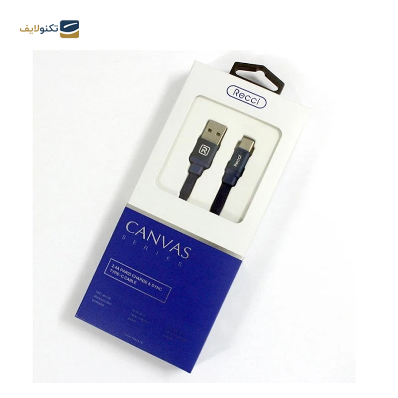 کابل لایتنینگ رسی مدل Canvas طول 1 متر - Recci Canvas USB to Lightning Cable 1m