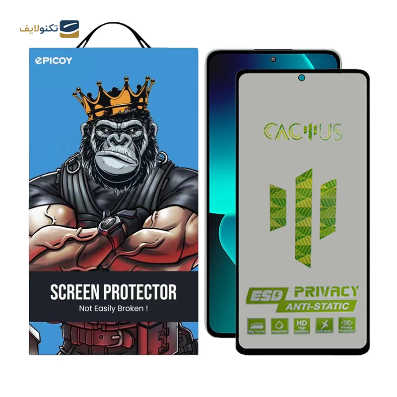 گلس حریم شخصی گوشی شیائومی Poco F5 Pro اپیکوی مدل Cactus-ESD-Privacy - Epicoy Cactus-ESD-Privacy Xiaomi Poco F5 Pro Screen Protector