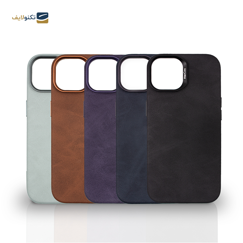 قاب گوشی اپل iPhone 14 مک کوی مدل Enormous چرمی مگ‌ سیف دار - MacCoy Leather MagSafe Enormous Cover For iPhone 14