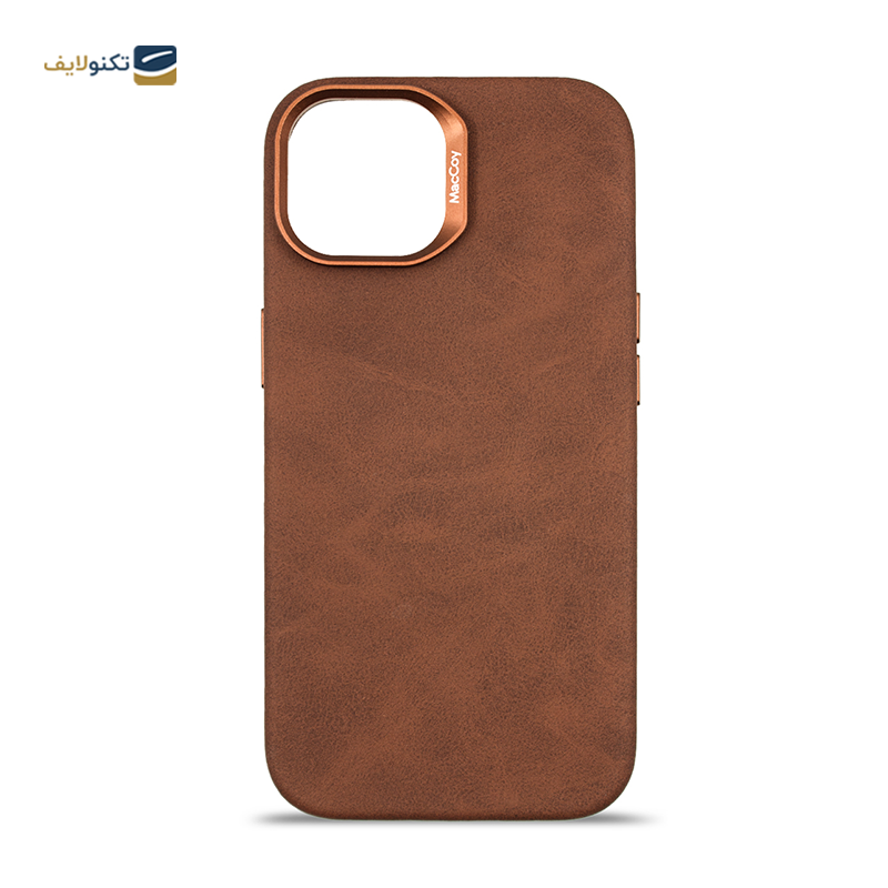 قاب گوشی اپل iPhone 14 مک کوی مدل Enormous چرمی مگ‌ سیف دار - MacCoy Leather MagSafe Enormous Cover For iPhone 14