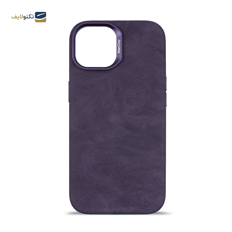 قاب گوشی اپل iPhone 14 مک کوی مدل Enormous چرمی مگ‌ سیف دار - MacCoy Leather MagSafe Enormous Cover For iPhone 14
