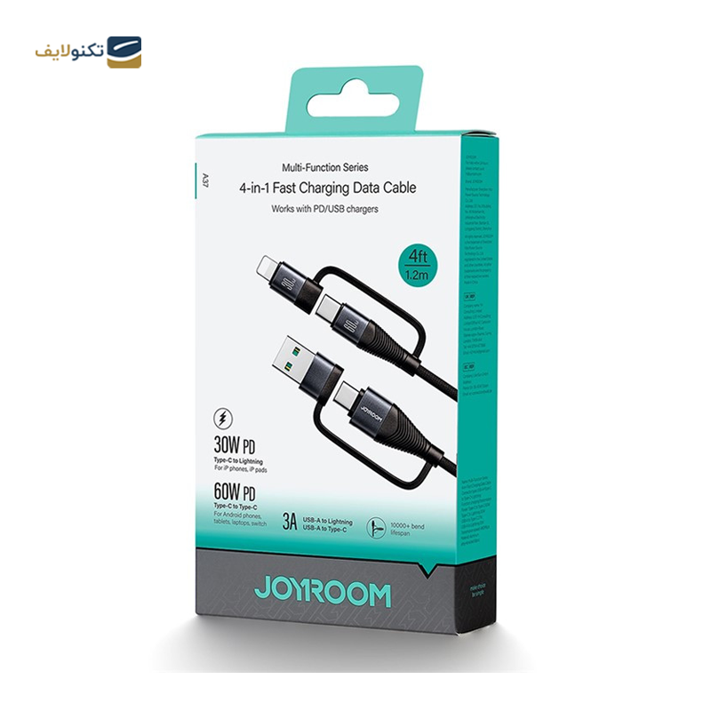 کابل دو سر تایپ سی به لایتنینگ و یو اس بی جوی روم مدل SA37-2T2 طول 1.2 متر - Joyroom SA37-2T2 USB-C to USB-C to Lightning to USB Cable 1.2M