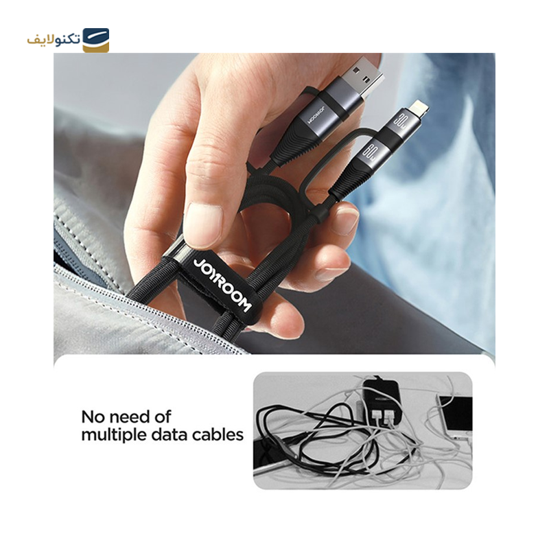 کابل دو سر تایپ سی به لایتنینگ و یو اس بی جوی روم مدل SA37-2T2 طول 1.2 متر - Joyroom SA37-2T2 USB-C to USB-C to Lightning to USB Cable 1.2M