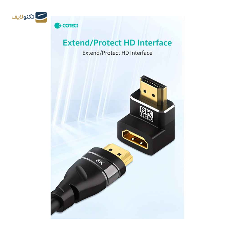 تبدیل HDMI مادگی به نری کوتتسی مدل 87604 L-Type زاویه 90 درجه - Coteetci 87604 L-Type Converter Female To male 90 Degrees