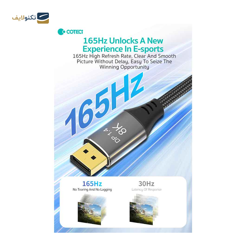 کابل افزایش طول Display Port کوتتسی مدل 87412 طول 1 متر - Coteetci 87412 - 8K Extender Cable