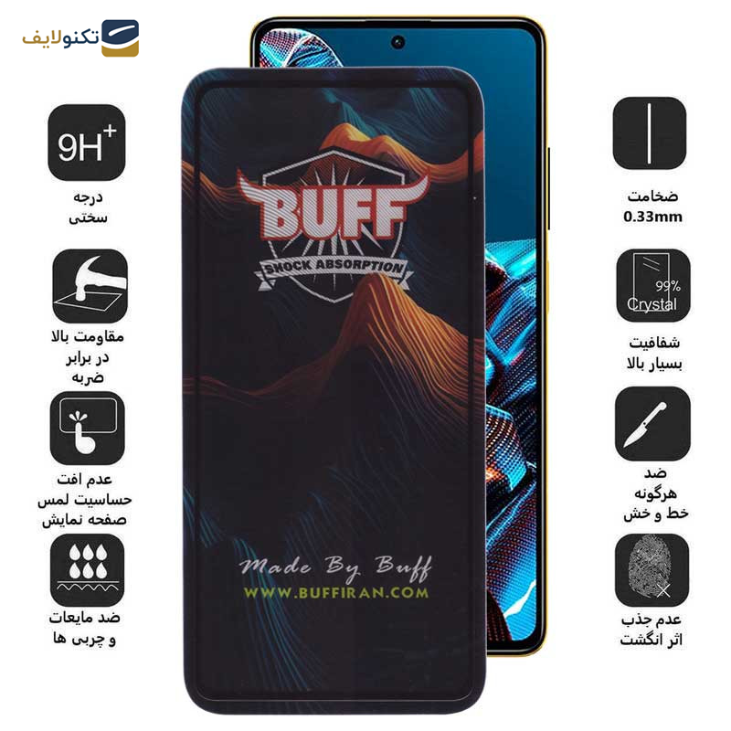 محافظ صفحه نمایش 5D بوف مدل Mountain-G مناسب برای گوشی موبایل شیائومی Poco X5 Pro/X5/X4 Pro 5G/X3 Pro/X3 NFC/X3 - Buff 5D Mountain-G Glass Screen Protector For Xiaomi Poco X5 Pro/X5/X4 Pro 5G/X3 Pro/X3 NFC/X3