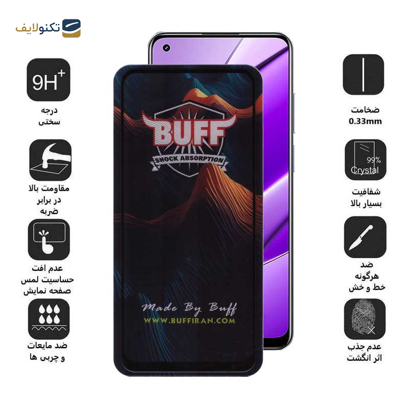محافظ صفحه نمایش بوف مدل Mountain مناسب برای گوشی موبایل ریلمی 11 4G/10/9 Pro Plus/9/8 Pro/8/X7/X7 india/X7 Pro/V15 5G/Q2 Pro/Narzo 50 Pro - Buff Mountain Glass Screen Protector For Realme 11 4G/10/9 Pro Plus/9/8 Pro/8/X7/X7 india/X7 Pro/V15 5G/Q2 Pro/Narzo 50 Pro