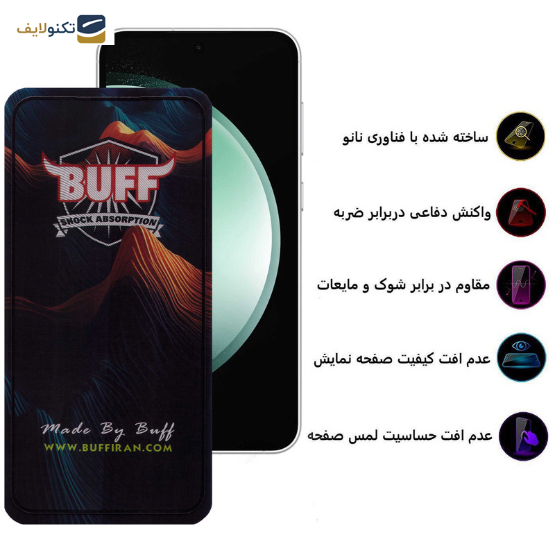 محافظ صفحه نمایش بوف مدل Mountain مناسب برای گوشی موبایل سامسونگ Galaxy S23 FE / A54 - Buff 5D Mountain Glass Screen Protector For Samsung Galaxy S23 FE / A54