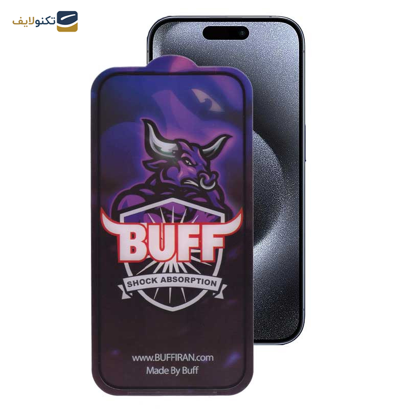 محافظ صفحه نمایش بوف مدل 5D Buffer-G مناسب برای گوشی موبایل اپل iPhone 15 Pro - Buff 5D Buffer-G Glass Screen Protector For Apple iPhone 15 Pro