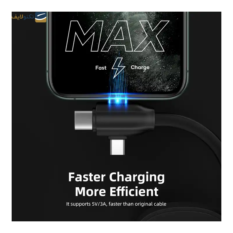 کابل تایپ سی - لایتنینگ - میکرو یو اس بی راک مدل G3 طول 1 متر - Rock G3 USB to Lightning-USB-C-MicroUSB Cable 1m