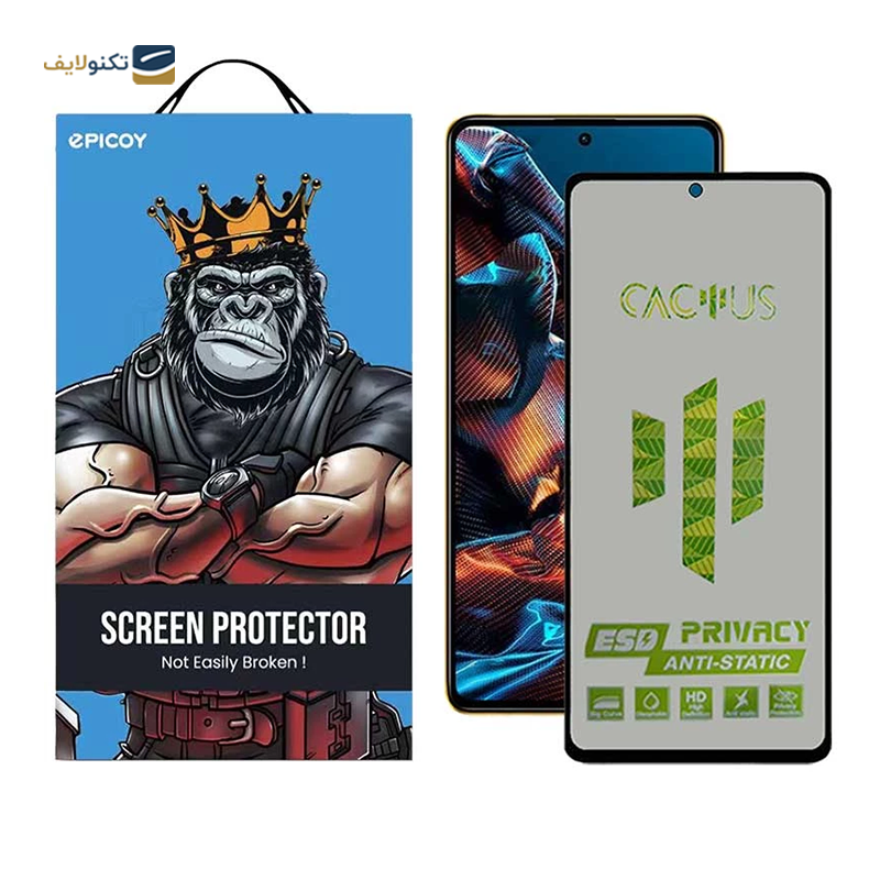 گلس حریم شخصی گوشی شیائومی Poco X4 Pro 5G اپیکوی مدل Cactus-ESD-Privacy - Epicoy Cactus-ESD-Privacy Xiaomi Poco X4 Pro 5G Screen Protector
