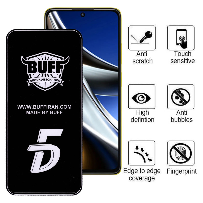 گلس گوشی پوکو X4 پرو بوف 5D مدل F33-G - Buff 5D F33-G Poco X4 Pro Screen Protector