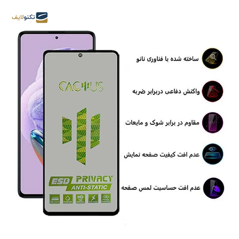 گلس حریم شخصی گوشی شیائومی Redmi Note 11 Pro 4G اپیکوی مدل Cactus-ESD-Privacy - Epicoy Cactus-ESD-Privacy Xiaomi Redmi Note 11 Pro 4G Screen Protector