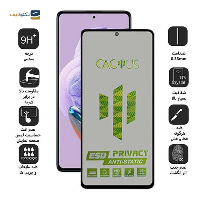 گلس حریم شخصی گوشی شیائومی Redmi Note 11 Pro 4G اپیکوی مدل Cactus-ESD-Privacy - Epicoy Cactus-ESD-Privacy Xiaomi Redmi Note 11 Pro 4G Screen Protector