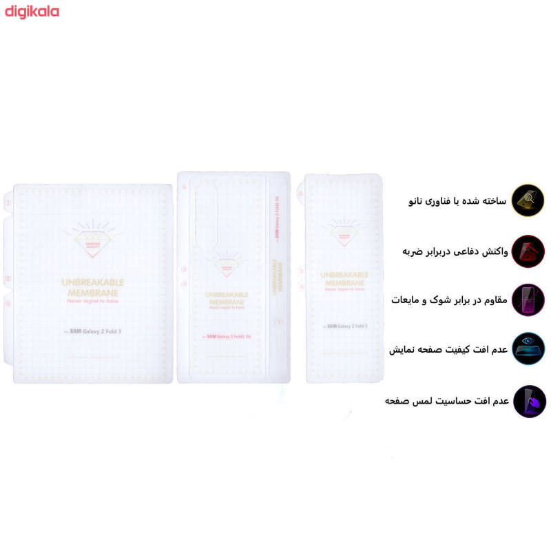 محافظ صفحه نمایش و پشت گوشی سامسونگ Galaxy Z Fold3 بوف مدل Hg01 - Buff Hg01 Galaxy Z Fold 3 back and Screen Protector
