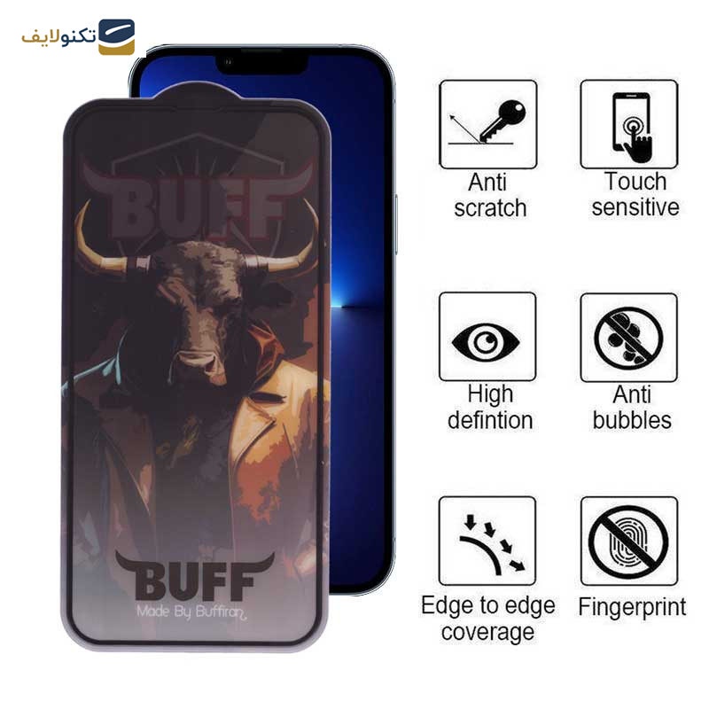 محافظ صفحه نمایش بوف مدل Crystal Pro-G مناسب برای گوشی موبایل اپل iPhone 13 Pro Max - Buff Crystal Pro-G Glass Screen Protector For Apple iPhone 13 Pro Max