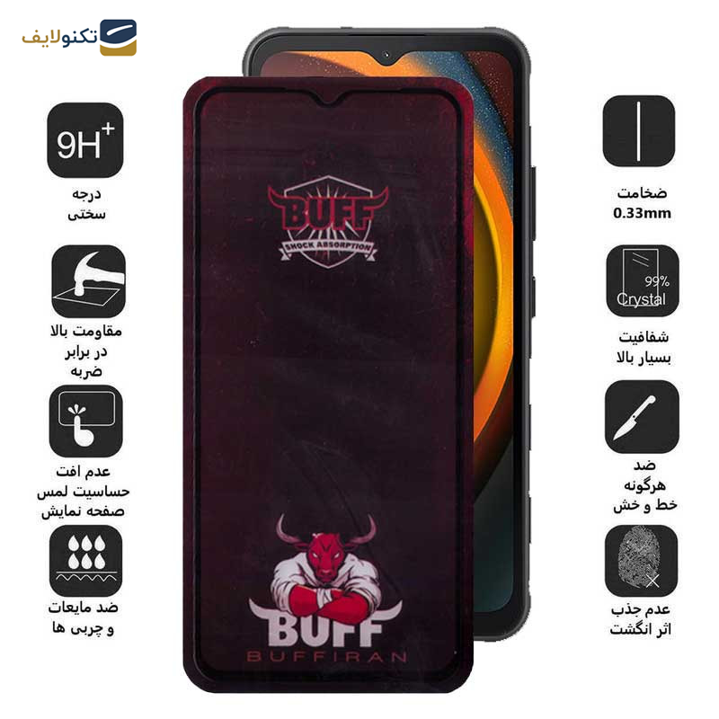 محافظ صفحه نمایش بوف مدل Muscle-Bull مناسب برای گوشی موبایل سامسونگ Galaxy Xcover7/ A14 4G/5G - Buff Muscle-Bull Glass Screen Protector For Samsung Galaxy Xcover7 / A14 4G/5G