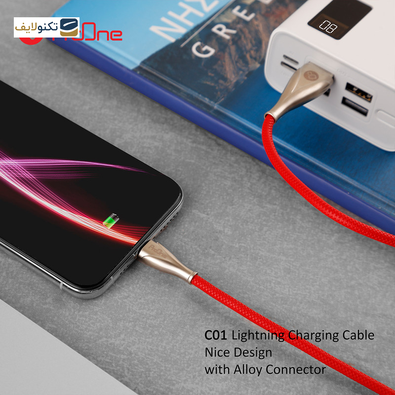 کابل تبدیل USB به لایتنینگ پرووان مدل PCC115 طول 1متر - 